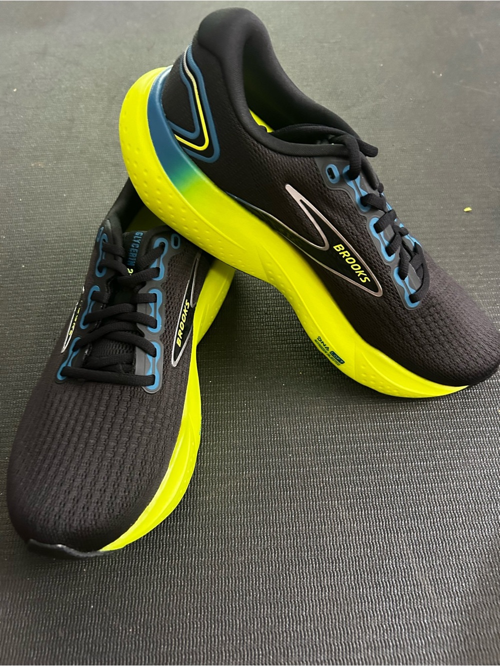 Brooks Glycerin 21 Men’s Running Shoes Size 8.5 Black/Blue/Nightlife NEW in Box - Picture 4 of 8